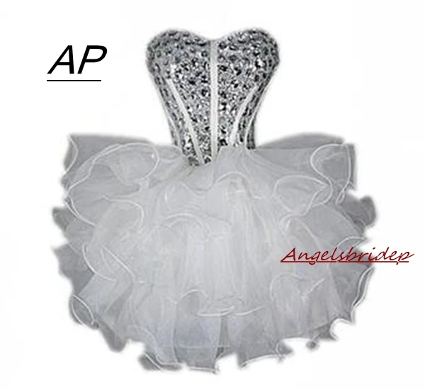 Angelsbridep сверкающие Блестящие кристаллы Короткие бальные платья 2021 шнуровка