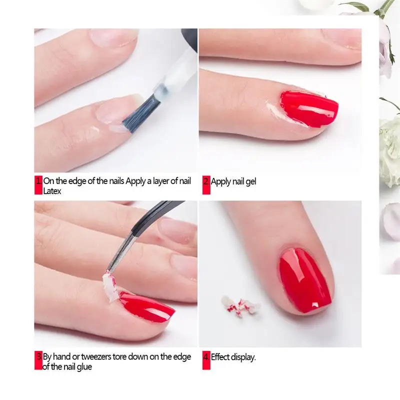 Зация Основа для ногтей Лаки Гвозди peel off жидкий Клейкие ленты 8 мл разлива