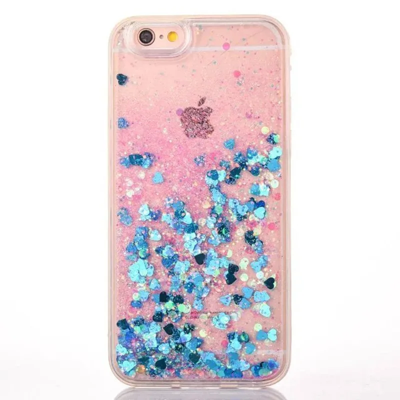 Блеск сердце любовь Жидкий чехол СПС Coque iphone 8 7 6S Чехлы для принципиально Apple IPhone