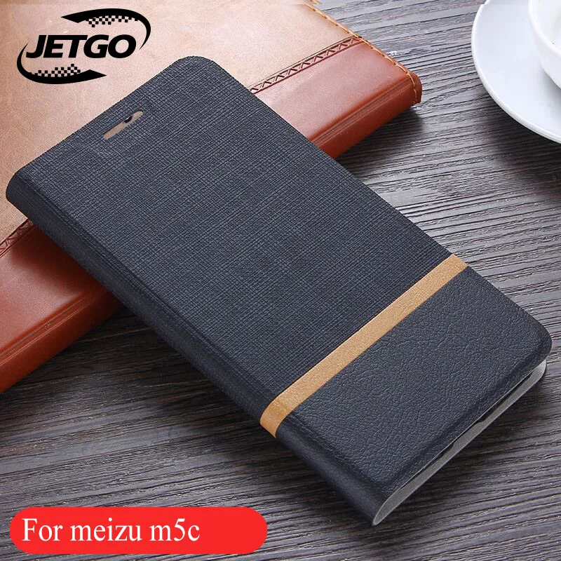 Jetgo флип чехол для Meizu M5 c сумка Роскошные картины холст кожаный подставка ТПУ