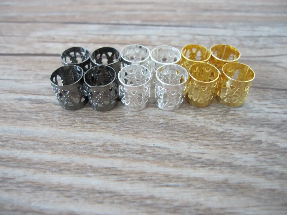 100 черный золотой серебряный смешанный цвет дредлока бусины Регулируемая