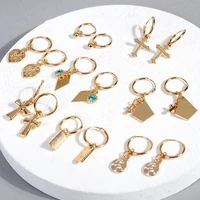 trendy small gold hoop earrings for women cartilage earring cross star heart hoop earrings fashion jewelry women accessories