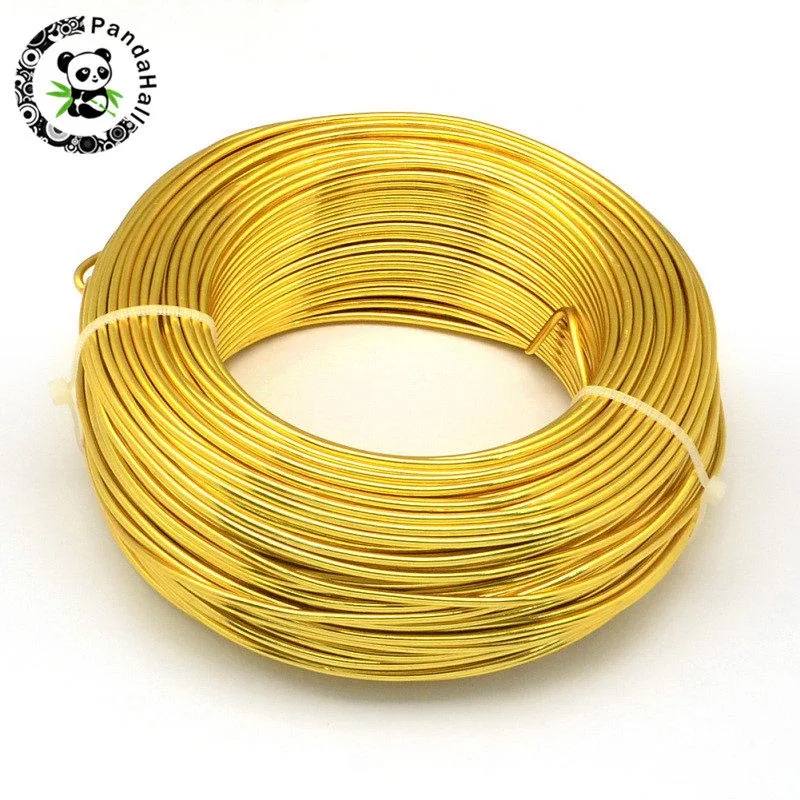 Gold Pandahall 25 м/рулон 3 мм цветная алюминиевая проволока для самостоятельного изготовления ювелирных изделий изделия из металла - Цвет: Gold