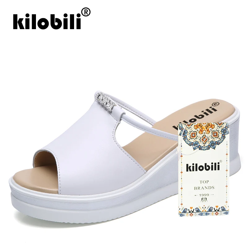 Kilobili/2019 женские Вьетнамки Босоножки на платформе босоножки высоком каблуке с
