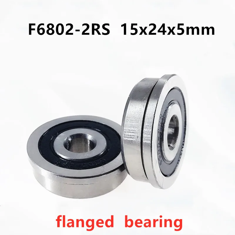 20 штук 100 шт. F6802 2RS 15x24x5 фланцевая втулка подшипника F6802RS фланцевый изготовленные