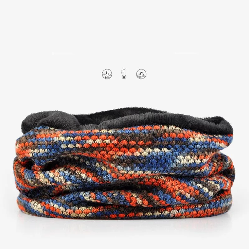 orange blue Брендовые Зимние головные уборы для мужчин и женщин, шапочка, радужная полосатая вязаная шапка, облегающая шапка, бини, шапка, шапка из толстой пряжи, сохраняющая тепло - Цвет: orange blue