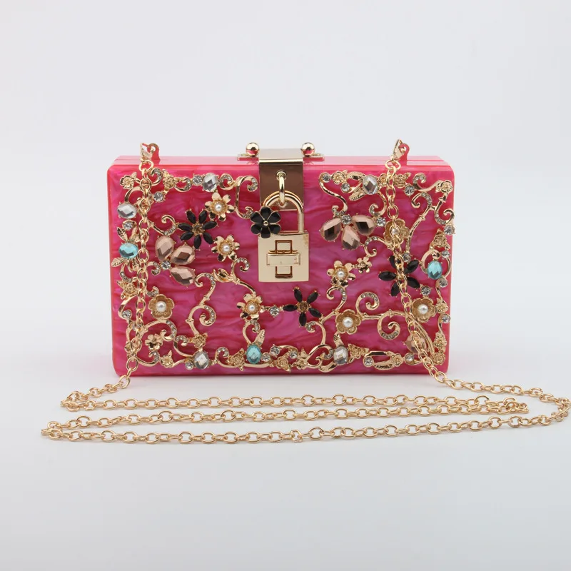 Роскошная дизайнерская женская акриловая коробка вечерние мини-клатчи на