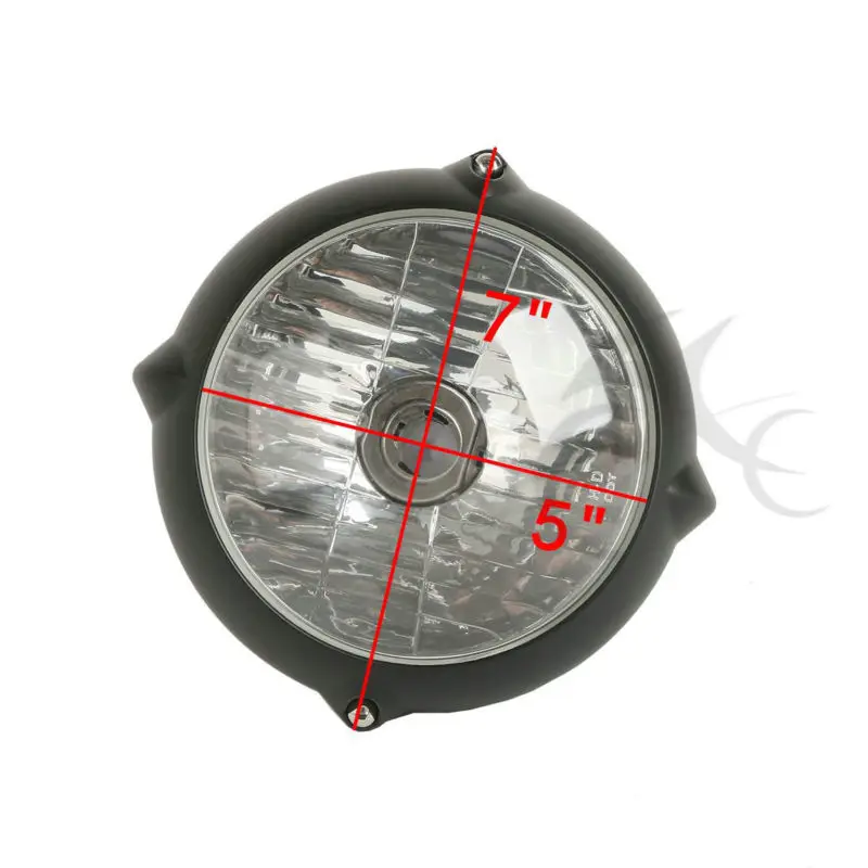 7&quot Amber Headlight Lamp Light For Harley Bobber Chopper Cruiser Old School Motor |