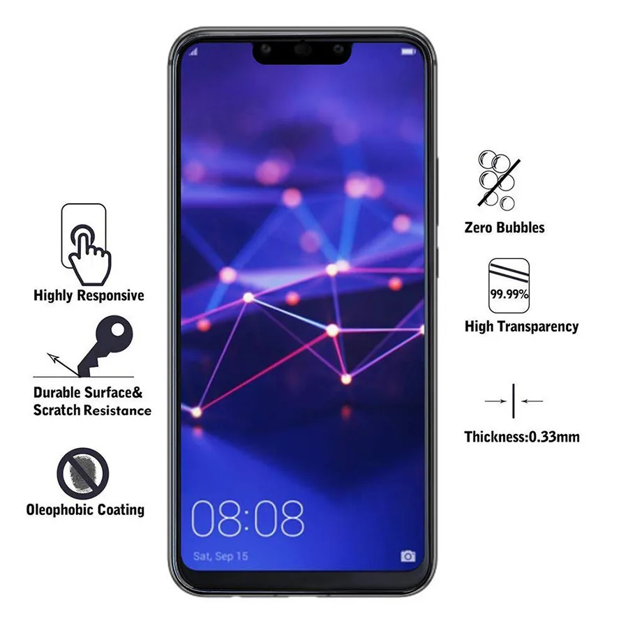 

2pcs 9H Tempered Glass For Huawei Mate 20 Lite Full Cover Protective film 9H Explosion-proof Screen Protector For Mate 20