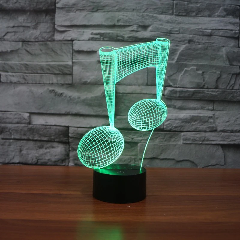 

7 Colors Changeable 3D USB LED Lamp Novelty Design Music Note Home Decor Touch Switch Nightlight For Music Lovers Holiday Gift