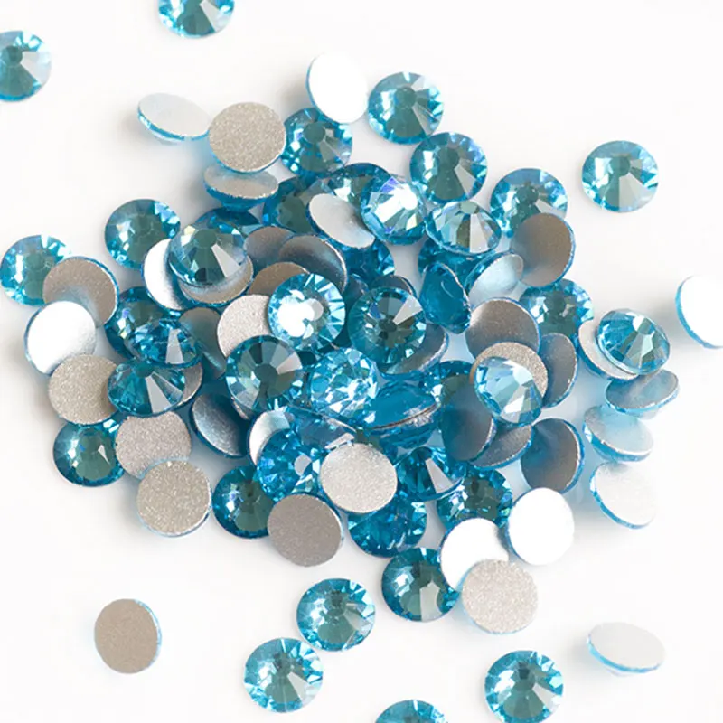 Aquamarine SS20 цвета, Стразы без горячей фиксации для одежды, спортивная одежда и украшения для дизайна ногтей, плоские с оборота кристаллы, аксессуары из камней - Цвет: Aquamarine