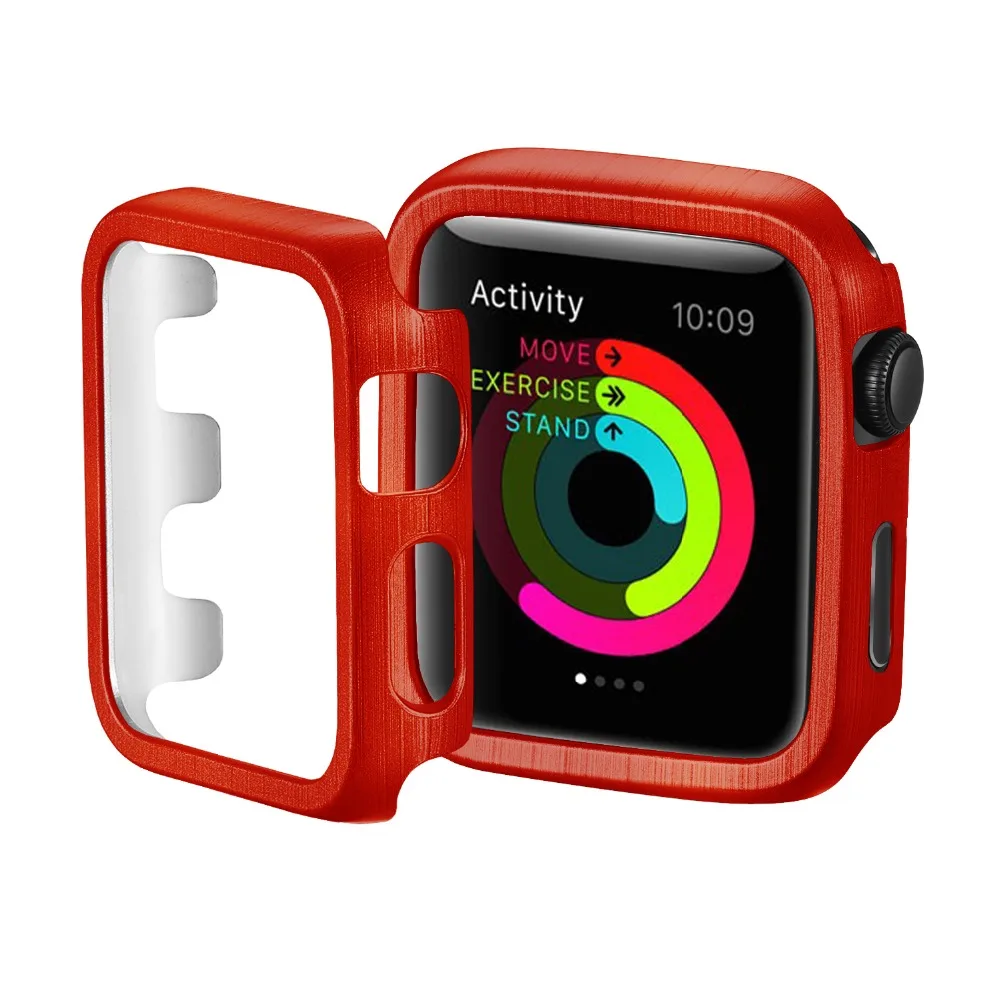 Проволочный чехол с текстурой для iWatch Series 3 2 1, жесткий чехол с рамкой для ПК, устойчивый к царапинам ударопрочный чехол для ПК 38/42 мм
