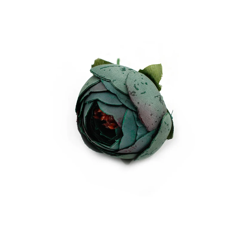 5 шт./партия, 4 см, искусственный цветок, высококачественный Шелковый чайный бутон, свадебные вечерние украшения для дома, DIY, венок, скрапбук, ремесло, искусственный цветок - Цвет: Зеленый