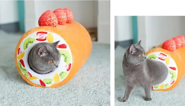 Домик-кровать для питомца с фруктовым пирогом, котенком, котенком, Теплый Щенок, мини-кровать для собаки, кровать для чихуахуа, йоркширская кровать, коврик для собаки, питомник, моющийся