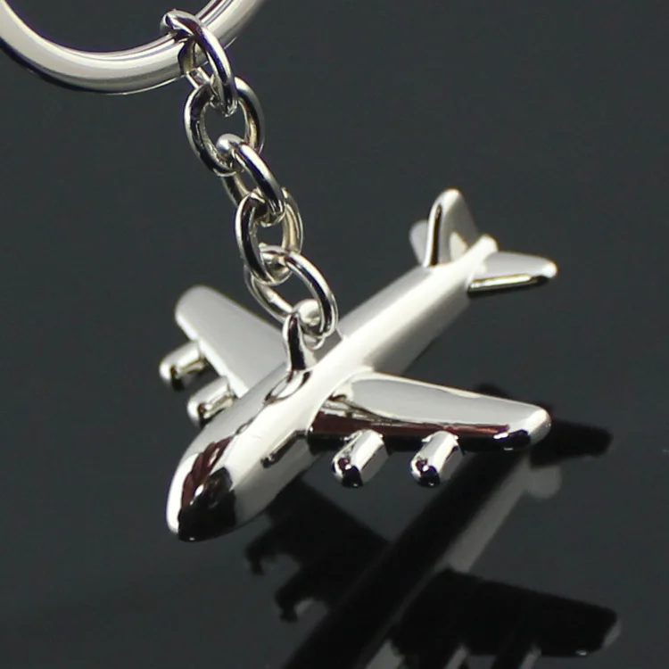 10 шт./лот брелок для ключей Самолет модный полированный хром аксессуары Модель