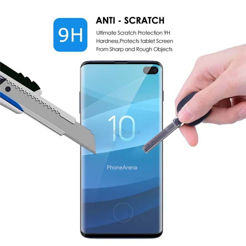 Qosea 10 шт закаленное стекло для экрана телефона протектор Samsung Galaxy S10 S10E 9H 4D полное