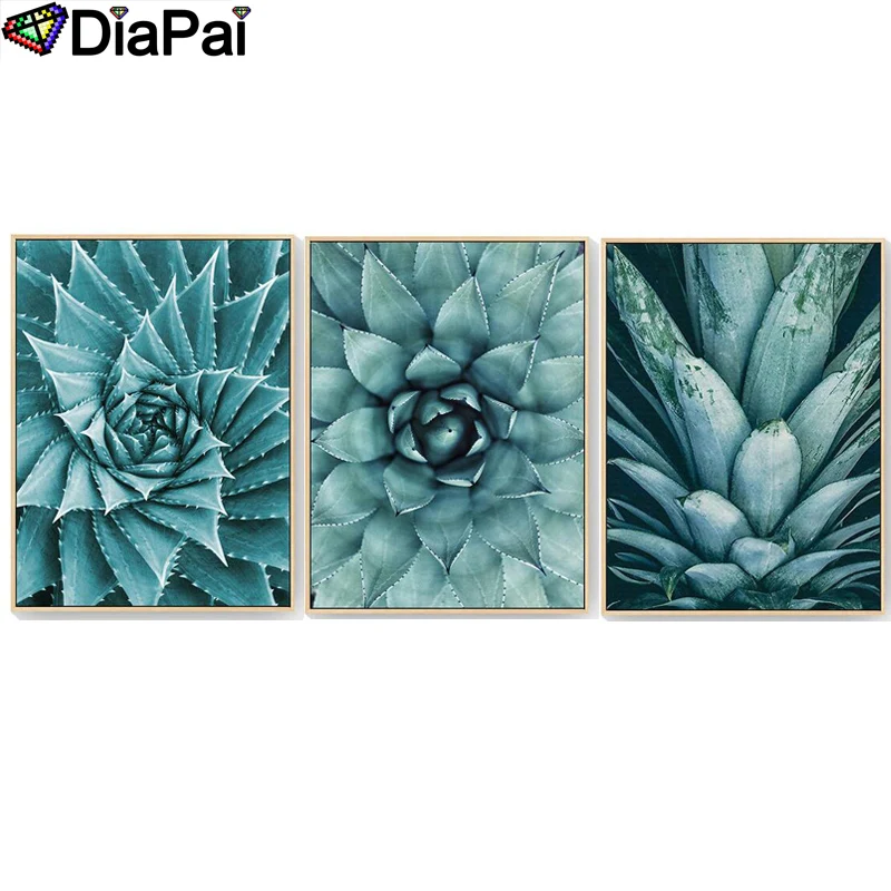 DIAPAI 100% квадратная/круглая дрель 5D DIY Алмазная картина &quotСочные растения&quot 3D
