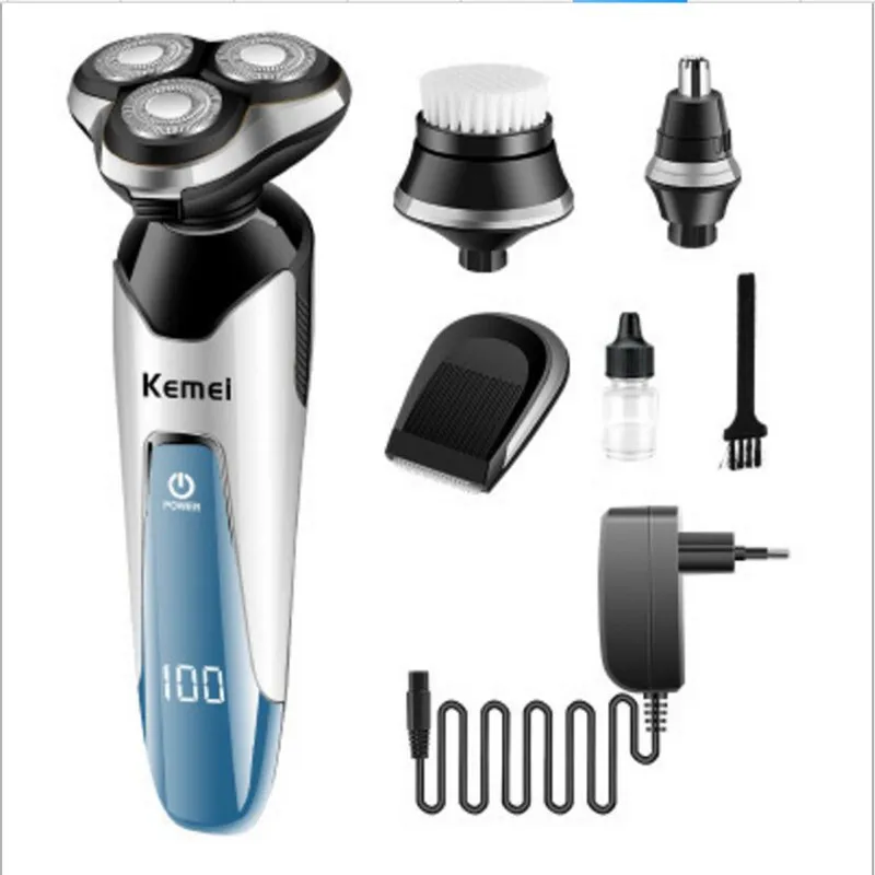 

Washable Electric Beard Shaver 3D Floating Razor Bald Head Shaving Machine Male Grooming Kit Sideburns Face Hair Clipper Trimmer