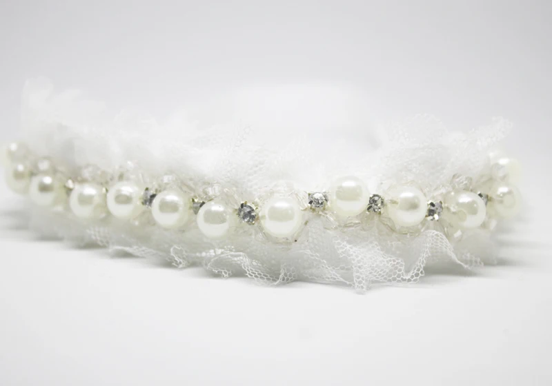 Бесплатная доставка жемчужные ободки с бусинами для маленьких девочек свадебной