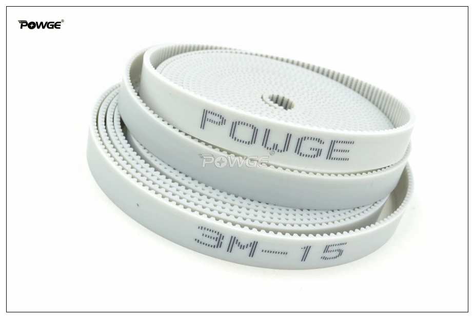 Ремень ГРМ POWGE 10 метров 3 м ширина 15 мм белый HTD3M PU открытая синхронная лента для