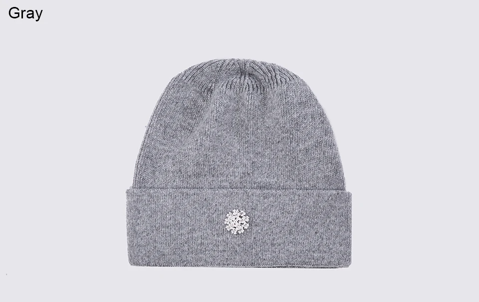 Ralferty/ зимние вязаные шапки из акрила с кроликом для женщин Gorros Bonnets Шапки женская шапка с цветочным украшением Skullies