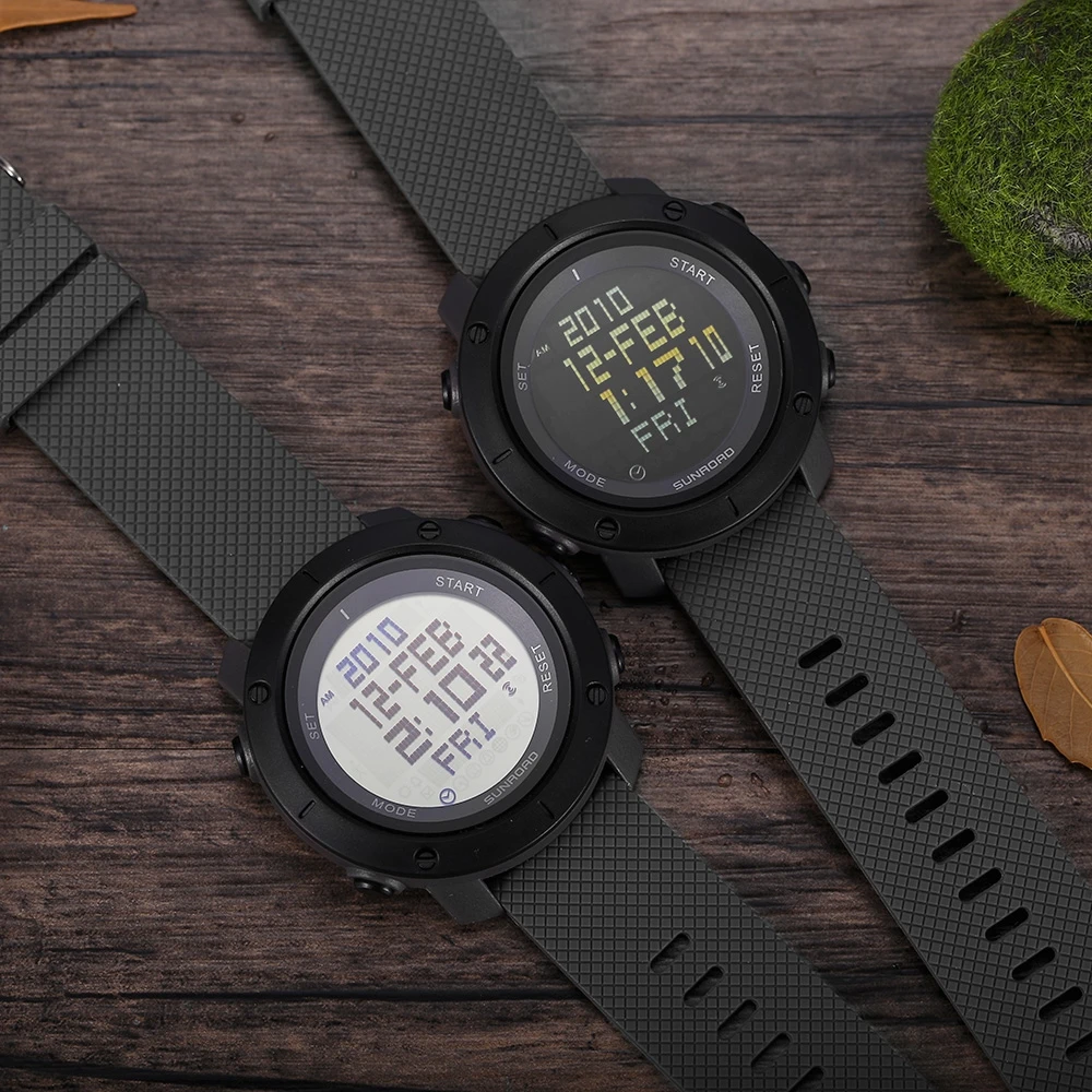 SUNROAD FR1004 Мужские Цифровые спортивные часы World Time хронограф наручные часы|wristwatch