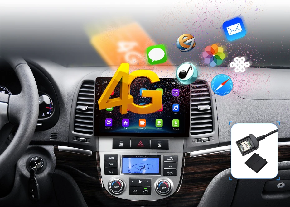 Junsun 2 Din мультимедийный видеоплеер Android 8,1 gps навигационный радиоприемник для hyundai Santa Fe 2 2006 2007-2012 Седан без dvd слота