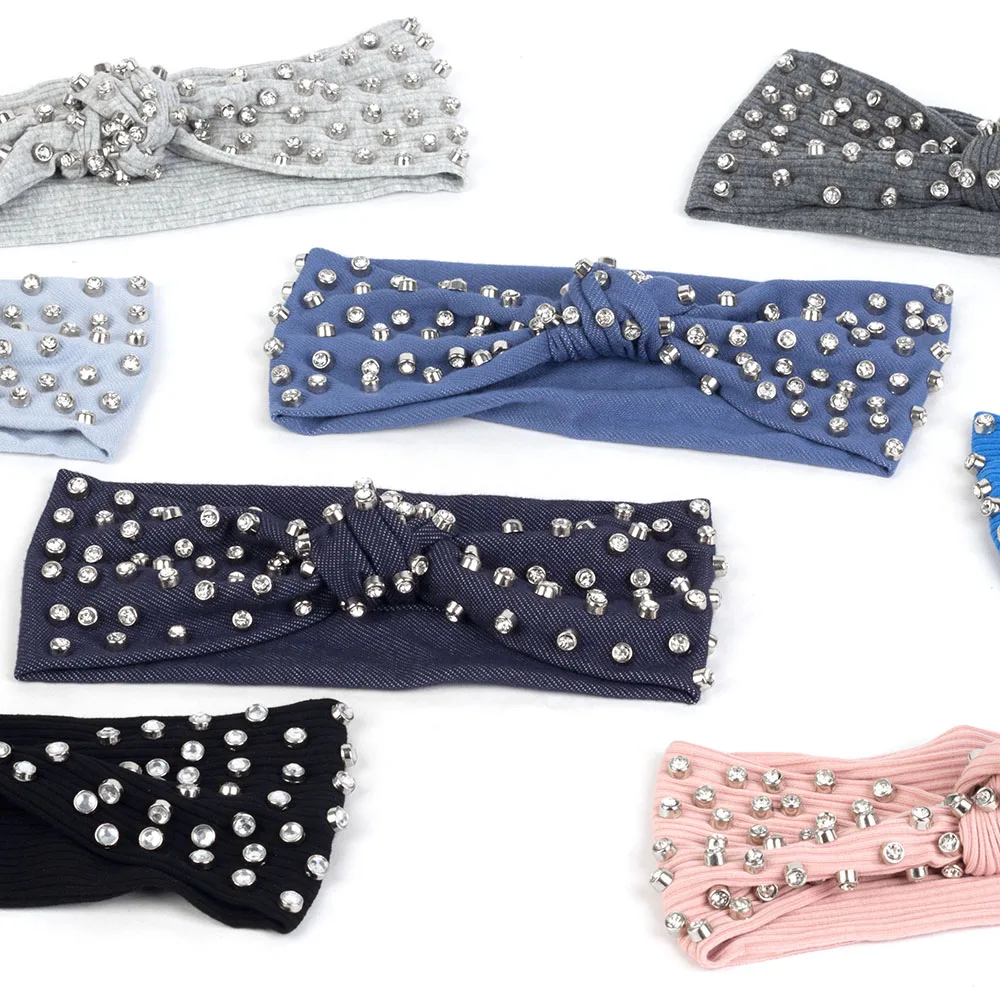 Geebro в богемном стиле из джинсовой ткани рубчик лента для волос женщин аксессуары