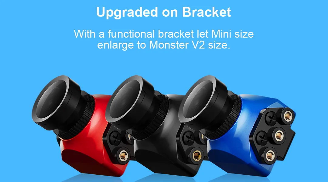 Камера Foxeer Monster Mini Pro 16:9 FPV 1/2. 9 '' CMOS 1200TVL WDR PAL/NTSC переключаемая для гоночного