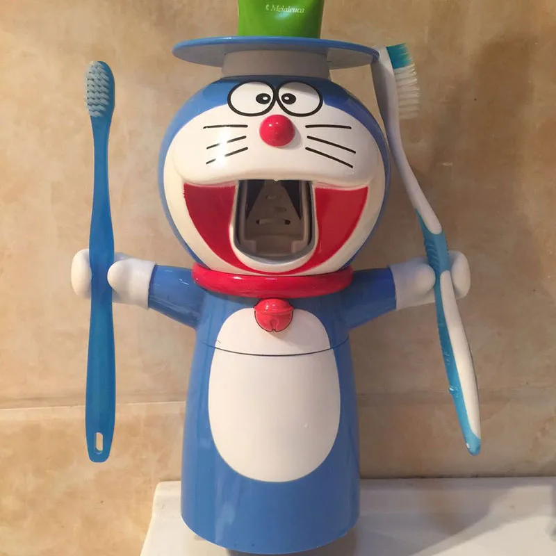 Автоматический диспенсер для зубной пасты Doraemon с мультяшным рисунком