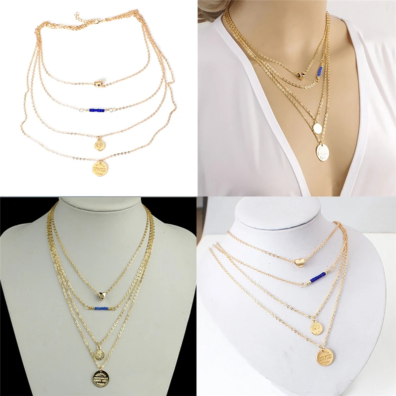 Женская медаль с голубыми бусинами в форме сердца экзотическая Очаровательная