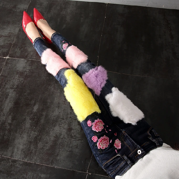 Эластичные Обтягивающие джинсы для женщин джинсовые штаны 2018 сезон осень зима