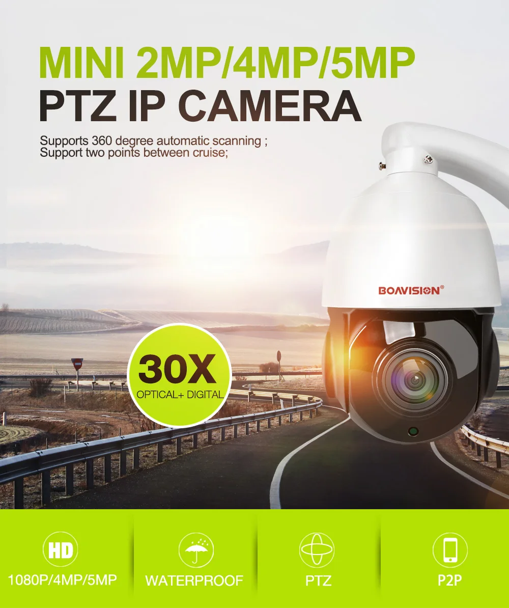 30X ZOOM HD 1080P 4MP 5MP PTZ IP камера Открытый ИК 50 м ночного видения Водонепроницаемая скоростная купольная камера P2P CCTV камера безопасности Onvif
