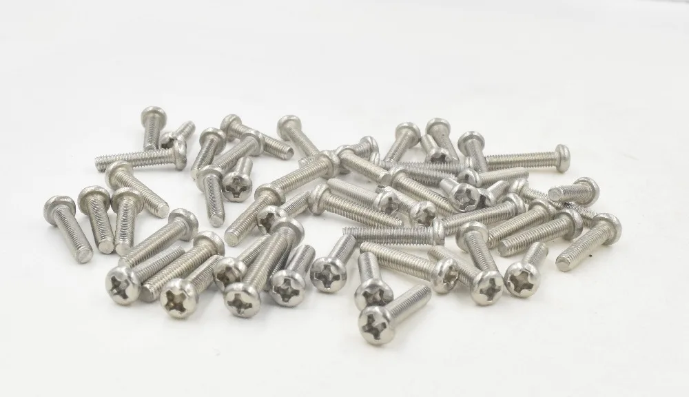 50Pcs M3 Stainless Steel Phillips Screws Cross Round Head Screw Bolts Nuts Fasteners Hardware Tools x14mm | Обустройство дома
