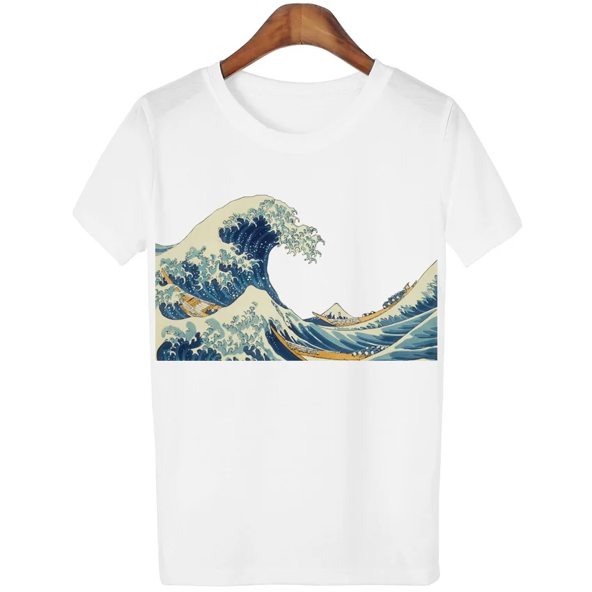 2016 Новинка Harajuku топы футболки GreatWave Женская белая футболка Blusa Camisetas mujer | одежда