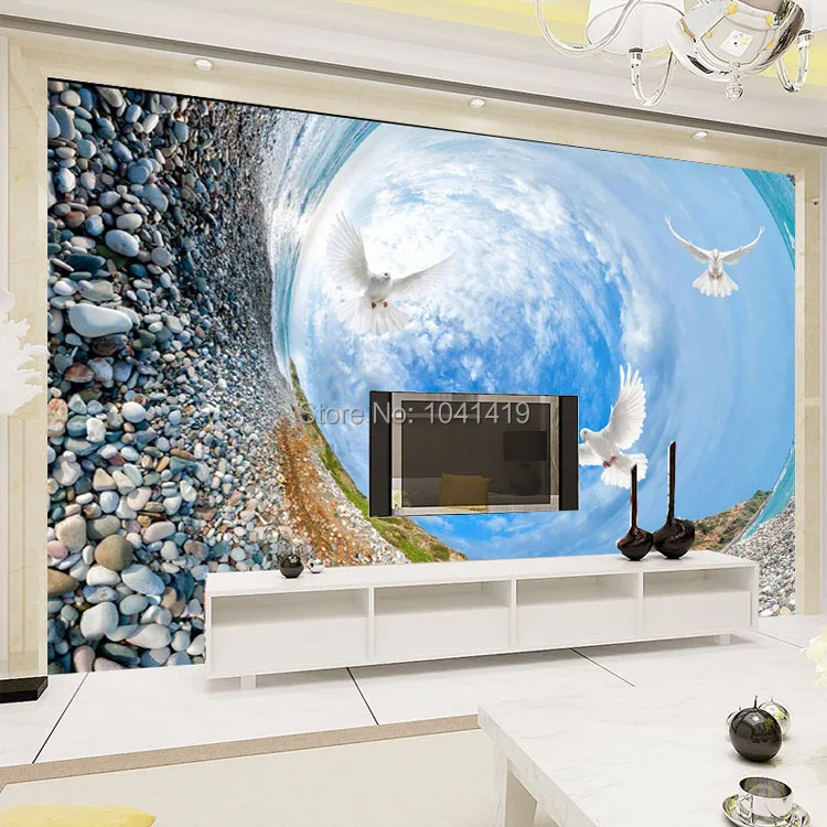 Пользовательские росписи Wallpaper-3D Современный Креативный художественный вихревой камень белое облако настенная муранская роспись гостиной диван Papel де Parede