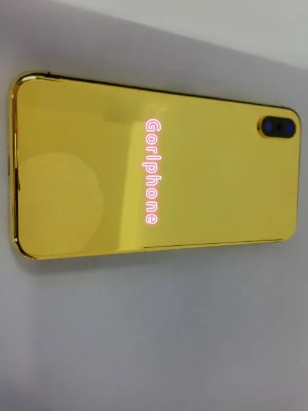 Высокое качество, роскошная задняя крышка для iphone X 24 k, Золотой корпус, зеркало, золото, индивидуальный дизайн, задняя дверь для IP X 10