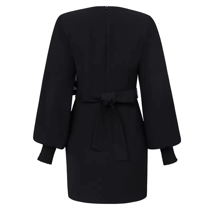 HIGH STREET Новые стильные 2019 дизайнерское платье Женская фонари рукавом аппликации |