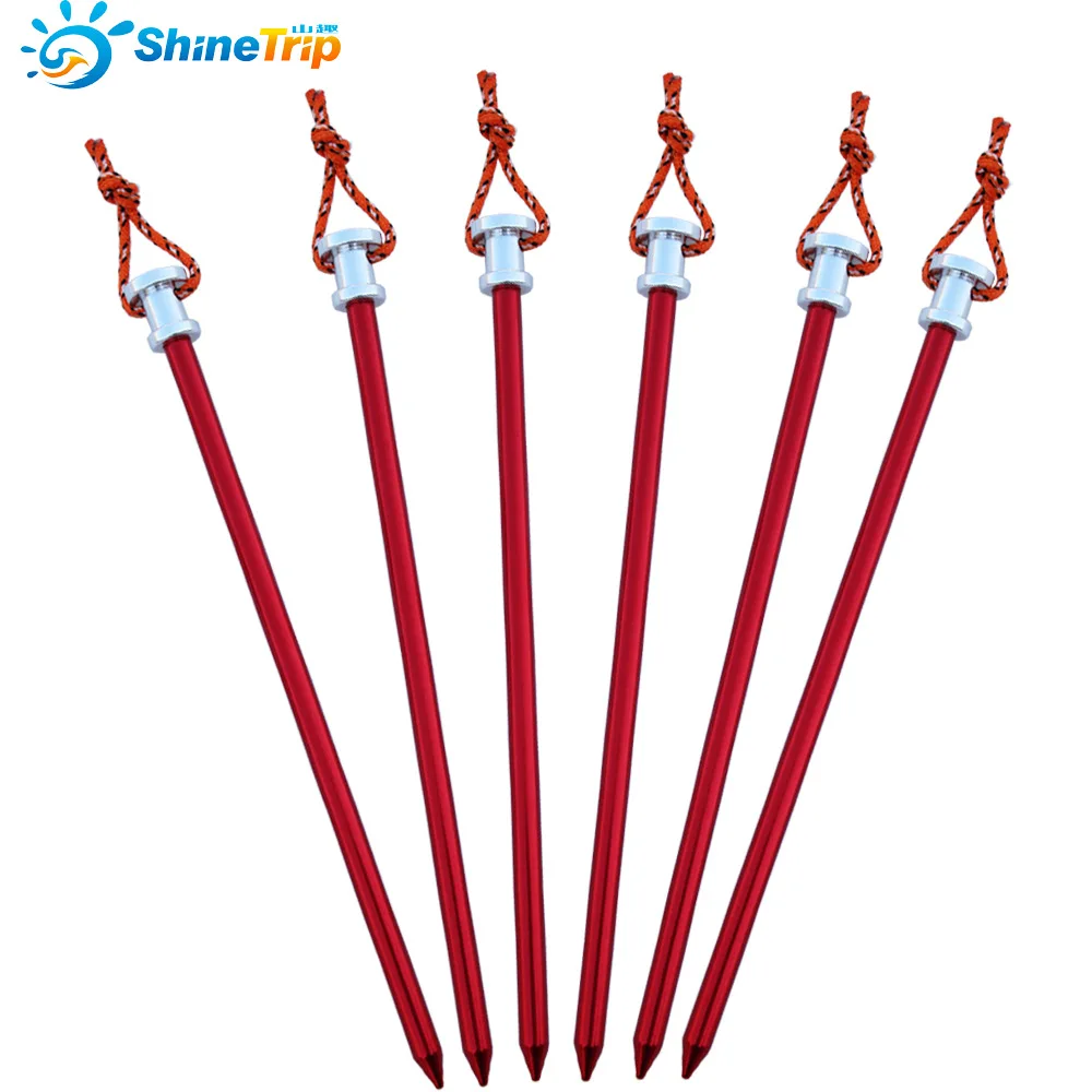 6 шт./лот колышек для палаток гвозди из алюминиевого сплава с веревкой большой