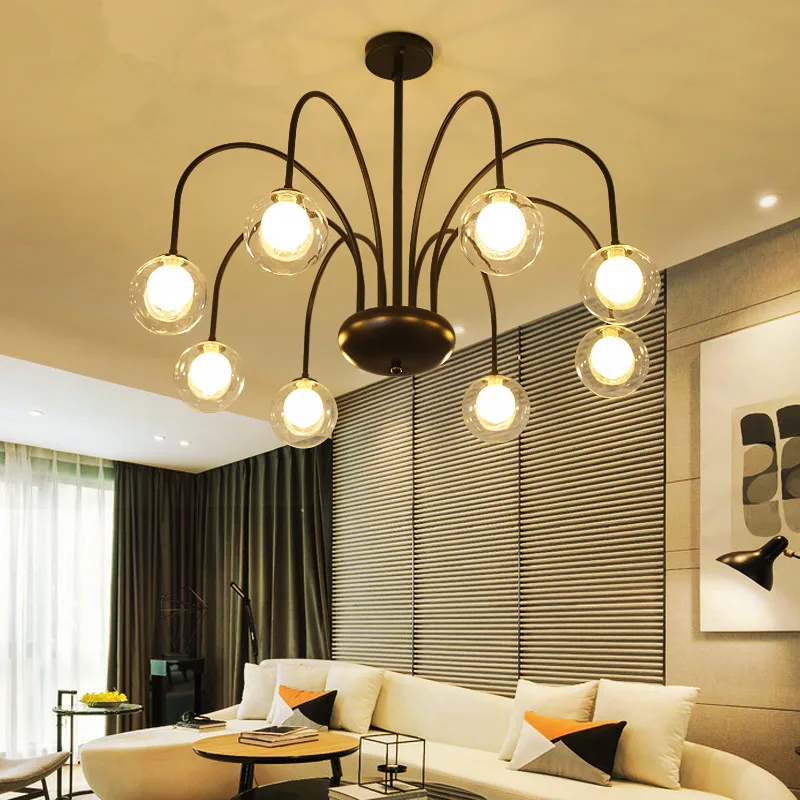 IKVVT G9 Modern Pendant Lights Loft Dining Room Living Glass Metal Ceiling Lamp Light Bedroom Study | Освещение