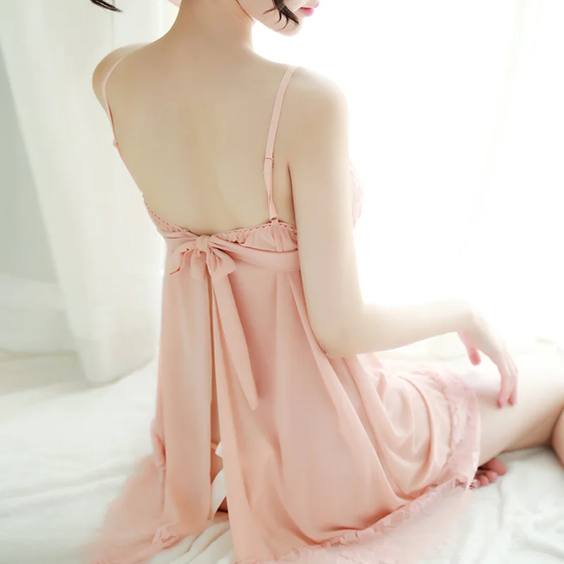 Летняя Сексуальная Ночная одежда кружевная Домашняя милые ночные рубашки для