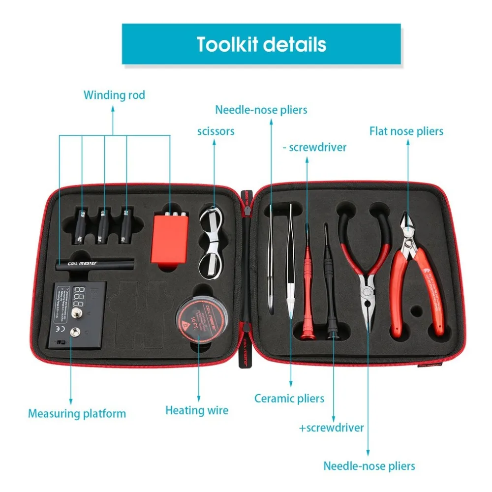 Мастер-Катушка DIY Kit электронная сигарета DIY Набор инструментов E-Cig аксессуары инструмент все-в-одном Vape устройство восстановление RDA RDTA емкость RTA атомайзера