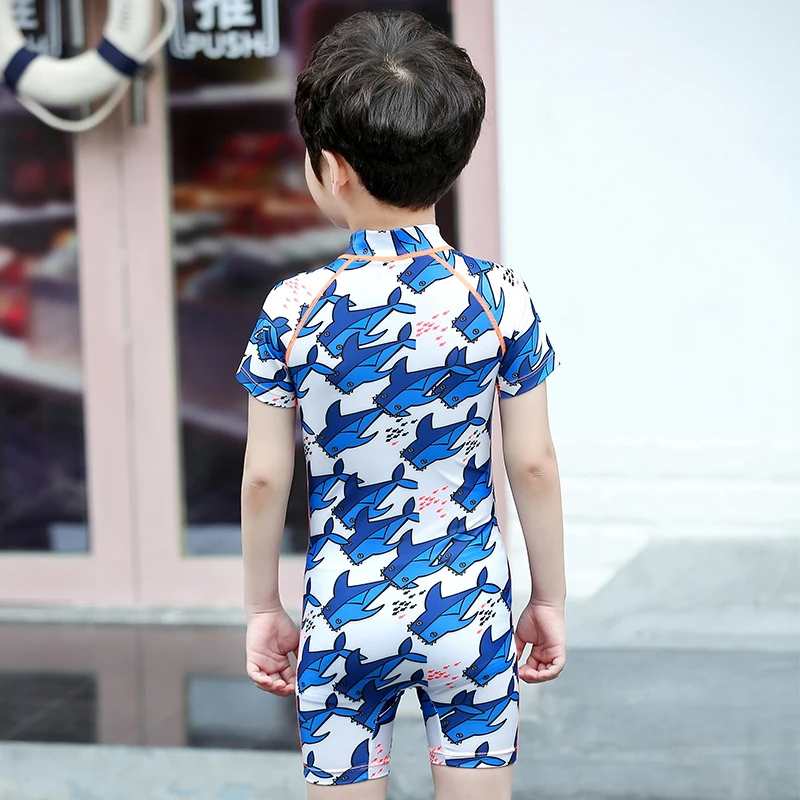 Sbart 2018 Новое поступление синий детский слитный купальник с коротким рукавом для