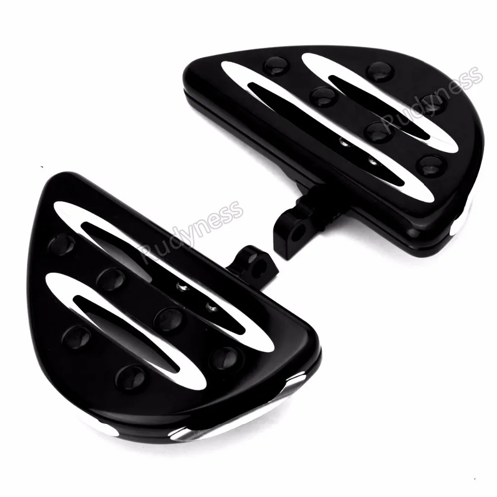 Черная CNC мелкорежущая штыревая подставка для ножек Напольная доска Harley Touring Street