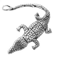 hipper hot sale stainless steel silver color crocodile cuff bangle punk mens boys casting bracelets daily jewelry punk animal