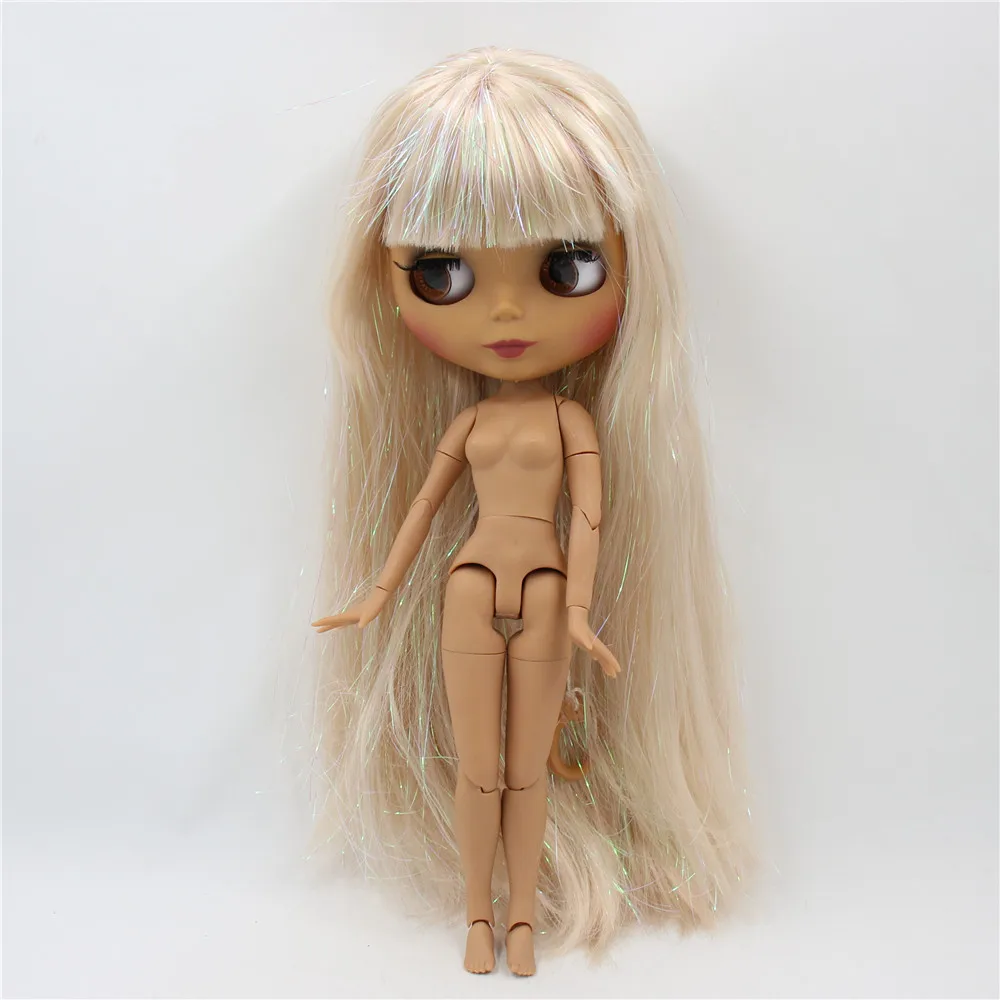 body 1/6 ледяной обнаженный завод Blyth кукла черный матовый лицо сустава тела Сияющие светлые волосы. Нет. M-47-280BL3139 - Цвет: body
