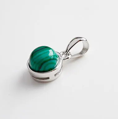 malachite F.I.N.S классический хит 925 пробы серебро натуральный Малахит сине-песочный Кристалл Опал камень тигровый глаз драгоценный камень подвески Je - Окраска металла: malachite