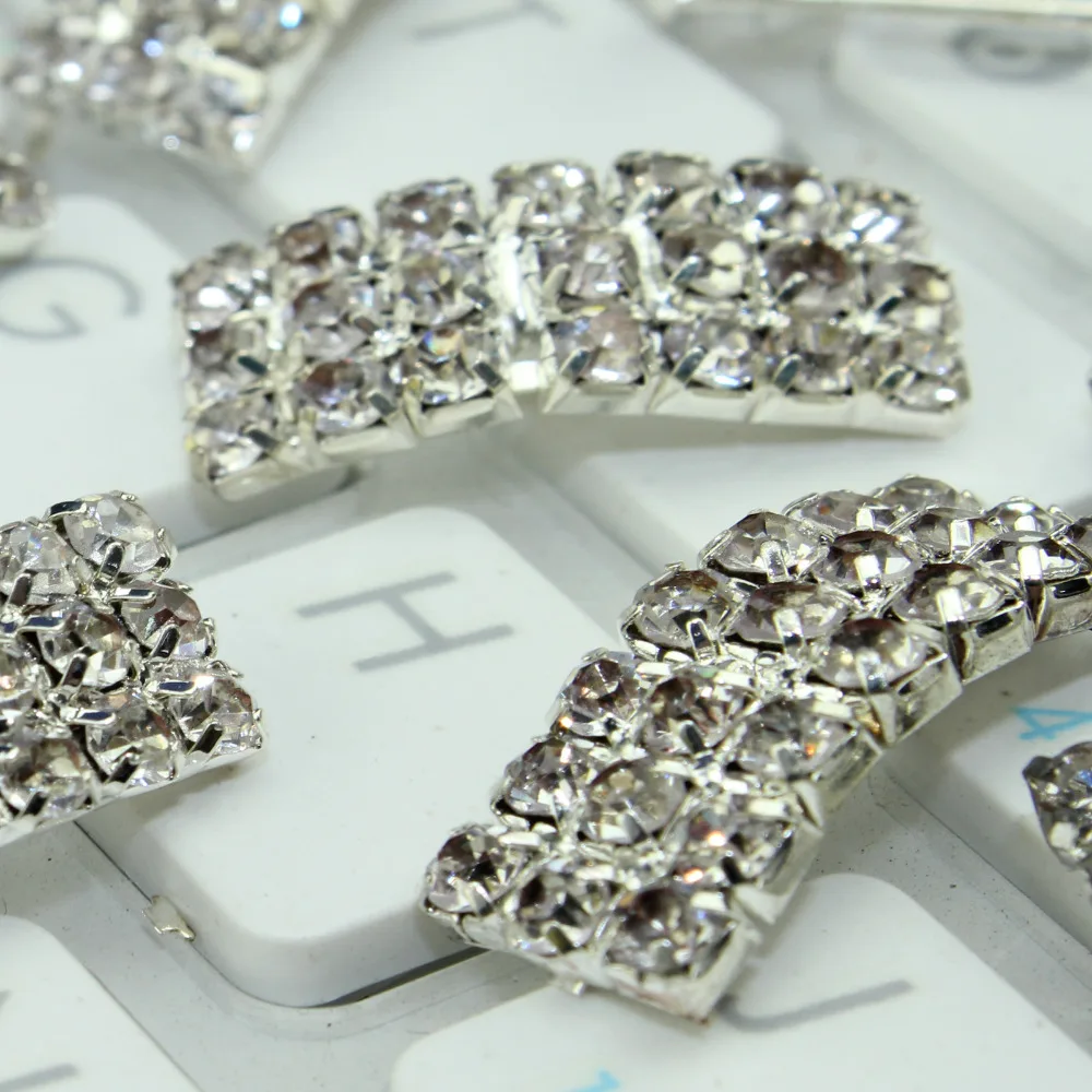 100 шт./лот кнопки из серебряного сплава Стразы Аксессуары для рукоделия и волос