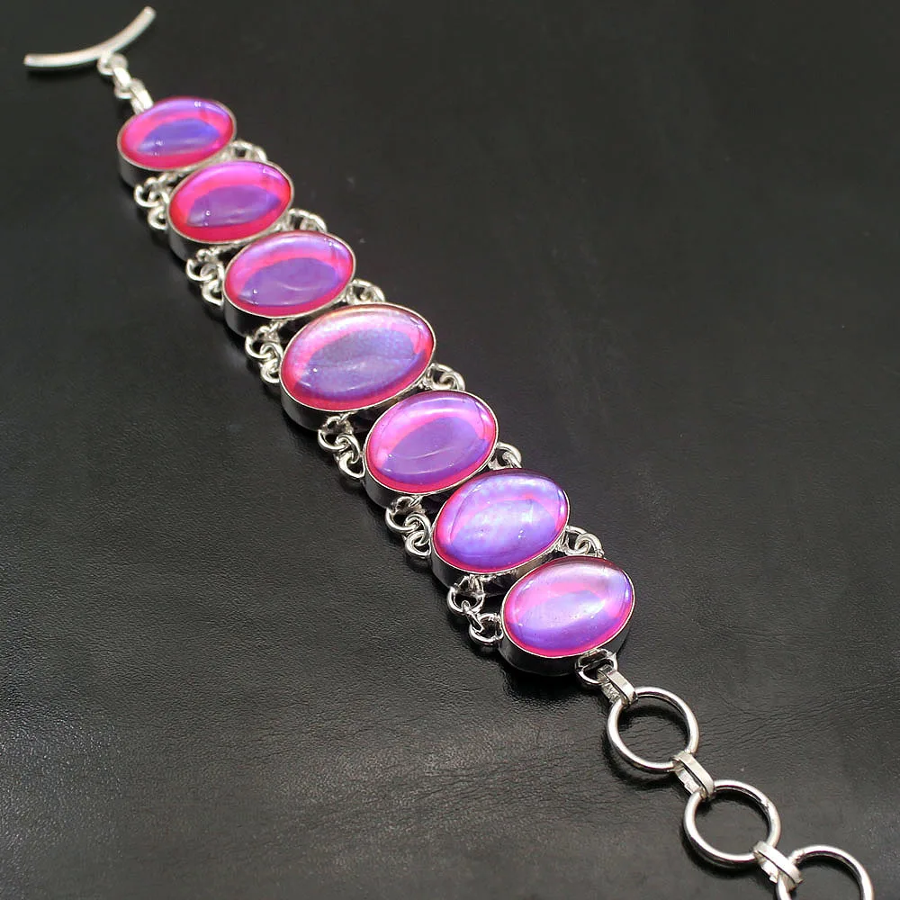 Beautiful Charm Fashion Colorful Topaz925 Sterling Silver Women Links Chain Bracelet 7.5 Inch H137 | Украшения и аксессуары