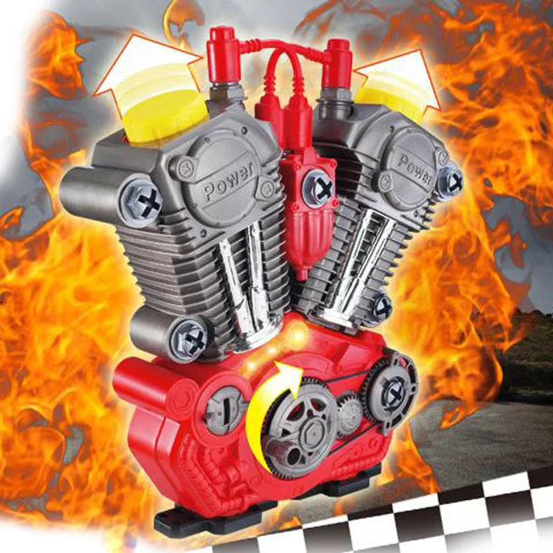 Children Toys Motorcycle Engine Overhaul Play Set With Light Sound DIY Assembly Mechanic Kit Kids Educational Toy Gifts | Игрушки и